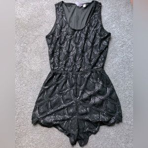 Black sparkle romper